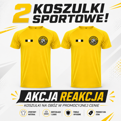 2 KOSZULKI SPORTOWE AKCJA REAKCJA!