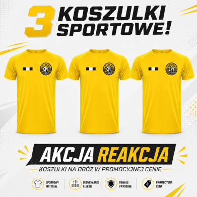 3 KOSZULKI SPORTOWE AKCJA REAKCJA!